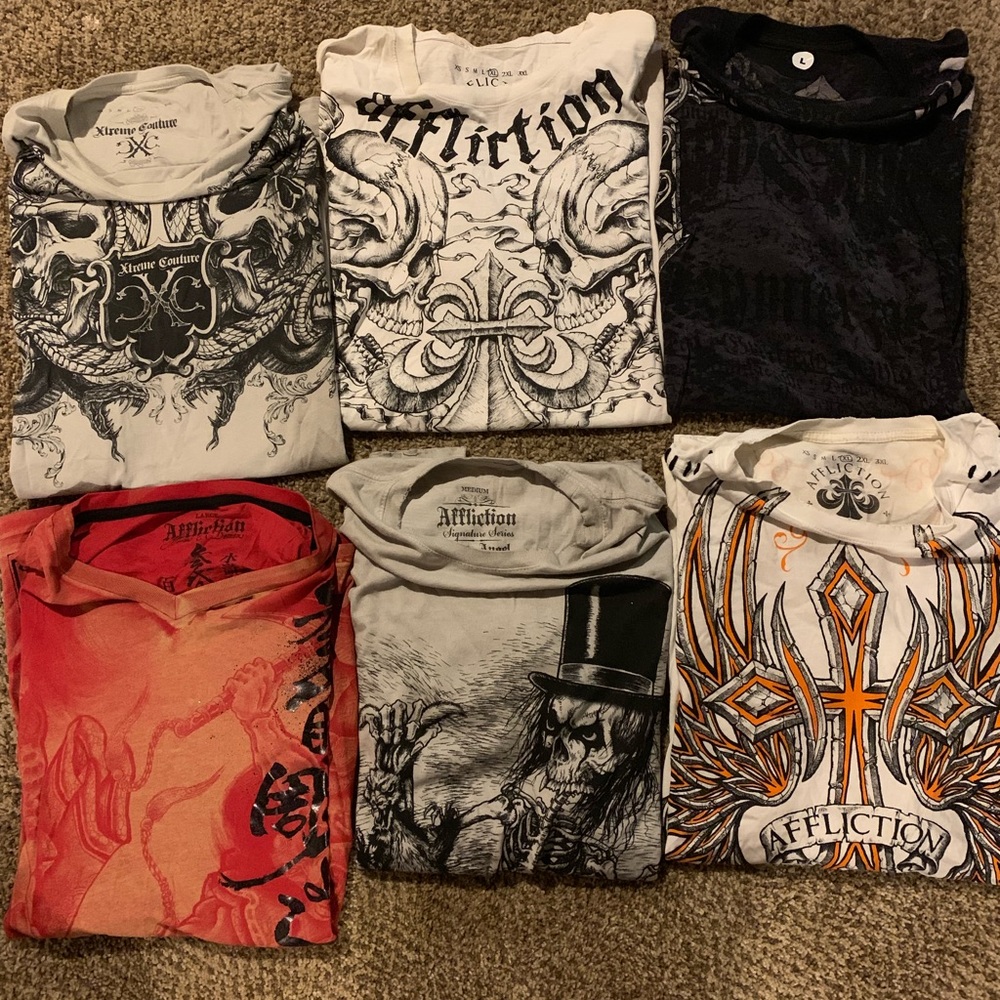 All 6 affliction men’s shirts